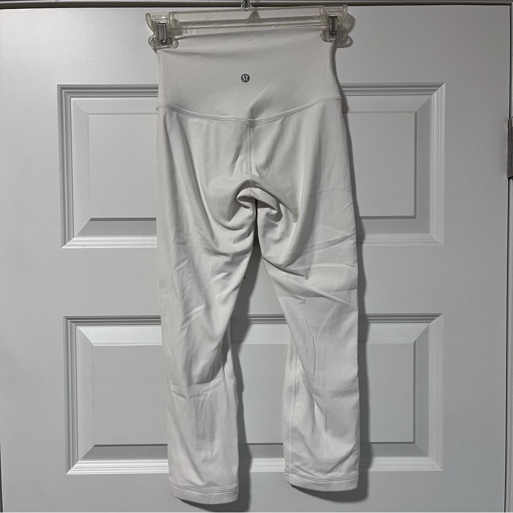 Lululemon Align High Rise White Cropped Leggings EUC Size 2 - Picture 3 of 5